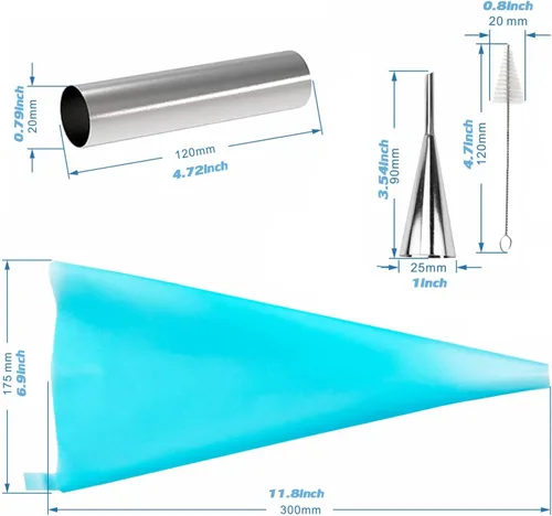 Miniatura 2 de VolksRose Kit de 16 tubos de cannoli de acero inoxidable, forma tubular, moldes para hornear para pastelería danesa Lady Lock Form Croissant Shell