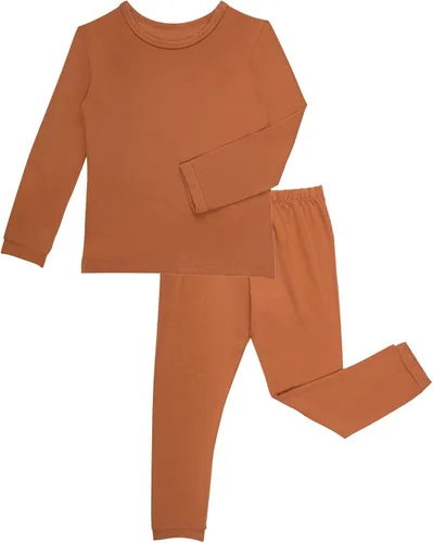 Miniatura 15 de GUISBY Conjunto de pijama de rayón de bambú para niños y niñas, ajuste cómodo, para uso diario, conjunto de pijama de 2 piezas