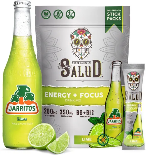 Miniatura 12 de Salud 2-en-1 Polvo de Bebida Energética + Enfoque, Guayaba, Cafeína Orgánica, B6 + B12, Teanina, Paquetes de Bebida Energética Limpia, Mezcla