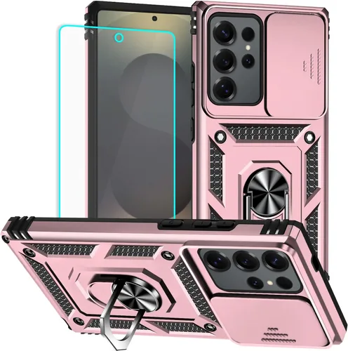 Miniatura 24 de HNHYGETE Funda para Samsung A13 5G, Galaxy A13 5G con protector de pantalla, soporte giratorio de grado militar de 360° (resistente), fundas Negro