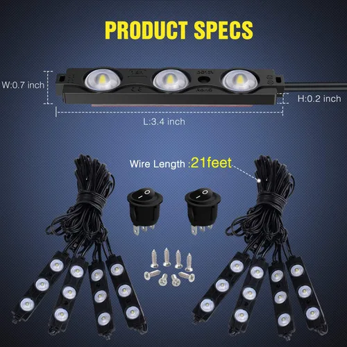 Miniatura 2 de Nilight Tira de luz LED para cama con interruptor de encendidoapagado, fusible, cable de extensión para carga.