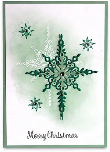 Miniatura 3 de Juego de 7 piezas de troqueles de metal con diseño de copo de nieve Starlight, troqueles de corte de tarjetas de copo de nieve de Navidad