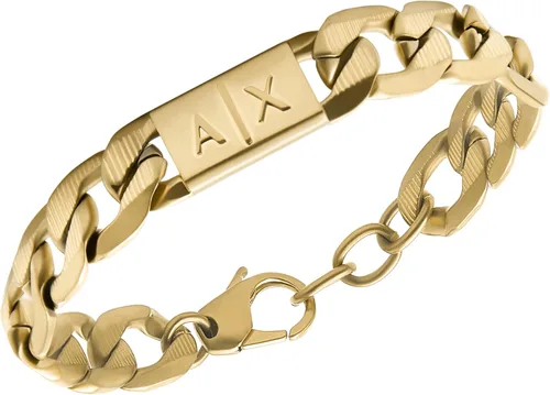 Miniatura 2 de Armani Exchange Pulsera de cadena de acero inoxidable dorado para hombre (Modelo: AXG0078710)