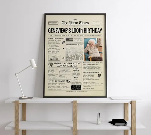Miniatura 5 de Decoraciones personalizadas para fiesta de cumpleaños número 100 para ella, él, hombres, mujeres, regalos personalizados con nombre, foto, regreso
