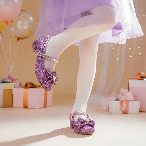 Miniatura 2 de DREAM PAIRS - Zapatos de vestir para niñas, zapatos de princesa para niña pequeña, Mary Jane, tacones bajos, con purpurina, flores, para fiesta, boda