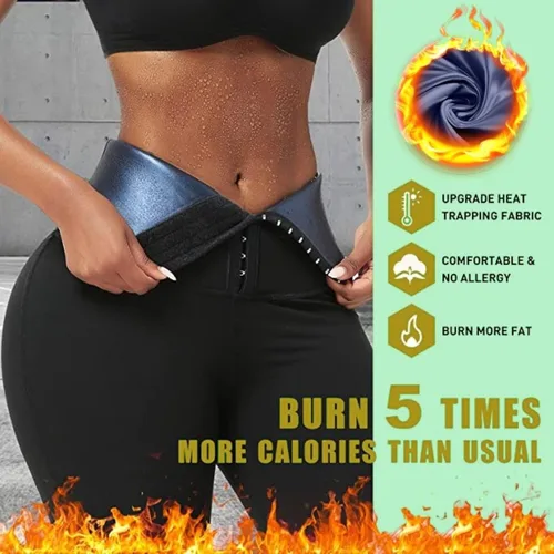 Miniatura 5 de Pantalones cortos para sudar de sauna, trajes para mujer, de cintura alta, térmicas, para entrenamiento, moldeador de muslos, control de abdomen