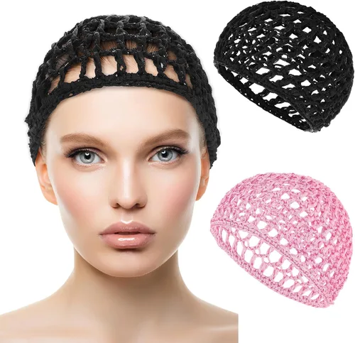 Miniatura 16 de WLLHYF Gorros de Peluca para Cabello Grueso y Largo, Gorros Ajustables de Red Malla Trenzada para Tejer, Hacer Crochet, Coser, Tejido de Red