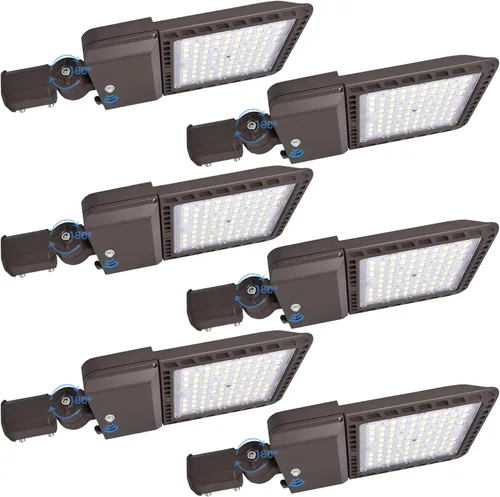 Miniatura 15 de Paquete de 4 luces LED de estacionamiento para exteriores de 300 W con fotocélula del atardecer al amanecer y ajustador deslizante, luz diurna
