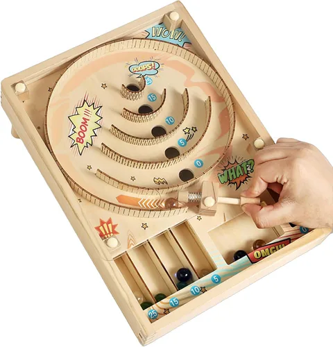 Juegos familiares de Pinball Machine para niños | Divertido juego de carreras de mármol para interiores y pelota Skee, juegos de mesa para fiestas