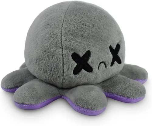 Miniatura 25 de TeeTurtle - El Peluche de Pulpo Reversible Original - Azul Claro + Azul Oscuro - Lindos Animales de Peluche Sensoriales Fidget Que Muestran Tu
