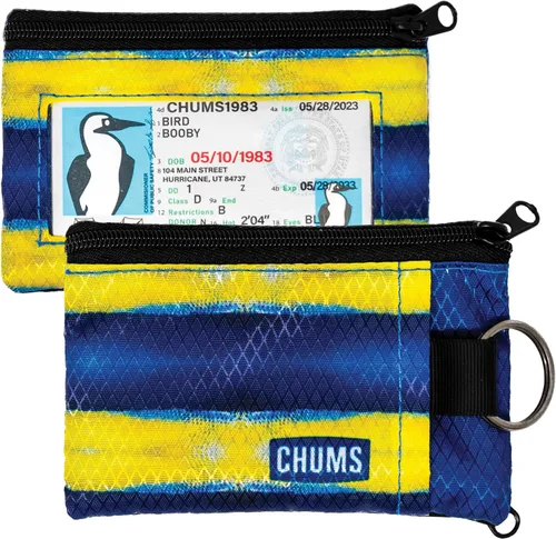 Miniatura 25 de Chums Surfshorts - Cartera minimalista ligera con cremallera y ventana de identificación transparente, resistente al agua con llavero