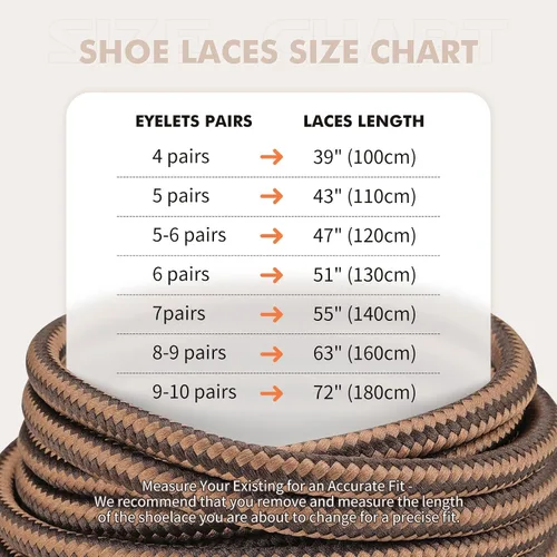 Miniatura 4 de Stepace Cordones redondos 2 pares Cordones resistentes para botas de senderismo y trabajo