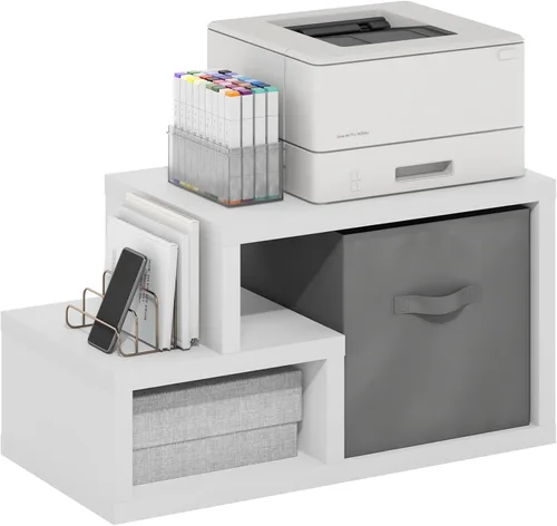 Miniatura 12 de Furinno Viola Mesa de Café, Mesa de Centro Moderna de 3 Niveles con Tablero de 1.2 Pulgadas de Grosor, Mesa Auxiliar con Estante Abierto y Blanco