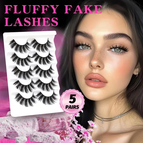 Miniatura 86 de Veleasha Pestañas postizas de manga puntiagudas, 100% hechas a mano, aspecto natural, pestañas postizas ligeras con banda transparente suave