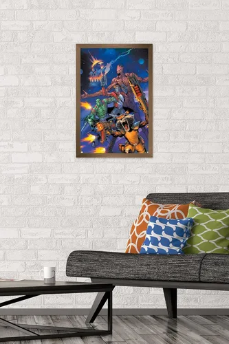Miniatura 2 de Trends International Marvel Comics Guardianes de la Galaxia - Póster de pared con gritos grupales, 14.72 x 22.37 pulgadas, versión enmarcada