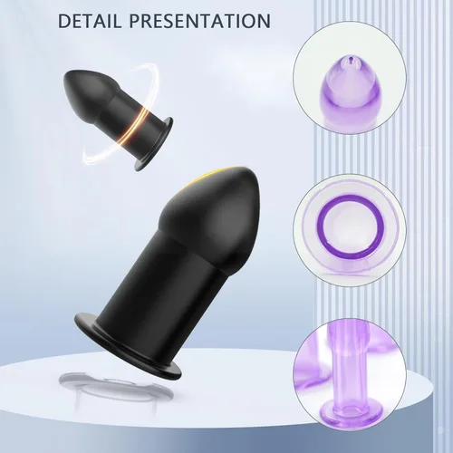 Miniatura 5 de AMAZBEE Juego de 5 tapones anales de silicona suave, dilatador anal hueco para adultos, juguete sexual anal, kit de bondage para hombres, mujeres