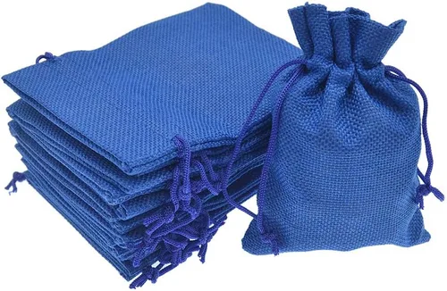 Miniatura 14 de 50 bolsas de arpillera blanca con cordón, bolsas pequeñas de lino de 2.7 x 3.5 pulgadas, bolsas de regalo para joyas, bolsas de dulces para Navidad