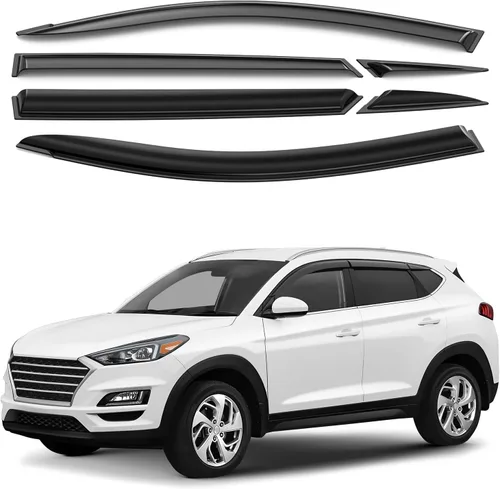Miniatura 18 de Deflectores de ventana tintados ahumados con cinta adhesiva para ventana lateral, deflectores de lluvia compatibles con Honda Pilot 2016-2022 - 4