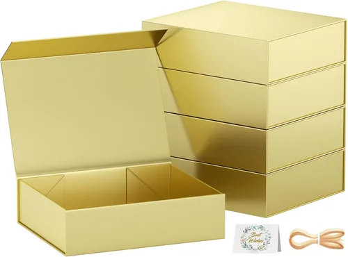 Miniatura 15 de PSHVYM Cajas de regalo con tapas, 11.5 x 7.8 x 3 pulgadas, caja de regalo negra para regalos, cierre magnético para camisetas, guantes, bufandas