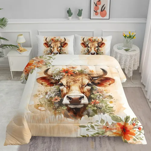 Miniatura 14 de Axolotl Juego de edredón de tigre individual para niños, juego de ropa de cama de animales salvajes para hombres, juego de edredón de mandala