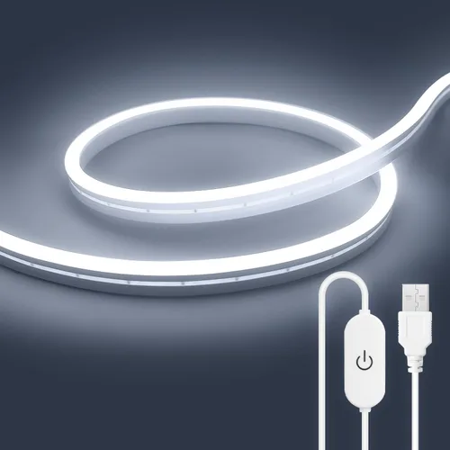 Miniatura 17 de Tira de luz LED de neón inteligente IC de 6.56 pies, tira de luz LED con aplicación/control remoto, cambio de color, sincronización de música, tira