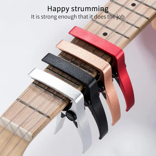 Miniatura 6 de Cejilla de ukelele para guitarra de 4 cuerdas y mandolina, cejilla profesional para ukelele de tamaño mini (Negro)