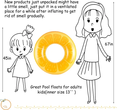 Miniatura 6 de FindUWill Paquete de 6 flotadores de piscina para niños, anillos de natación para piscina (paquete de 4) – 4 flotadores grandes inflables para playa