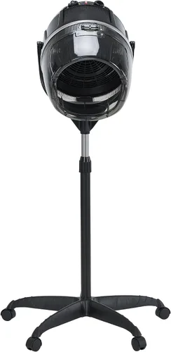Miniatura 9 de BarberPub Secador de pelo con capucha de 1300 W con soporte, base rodante de pie ajustable en altura, equipo de salón de belleza con rotación