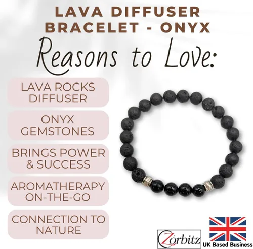 Miniatura 2 de Zorbitz - Pulsera difusora de lava, color negro