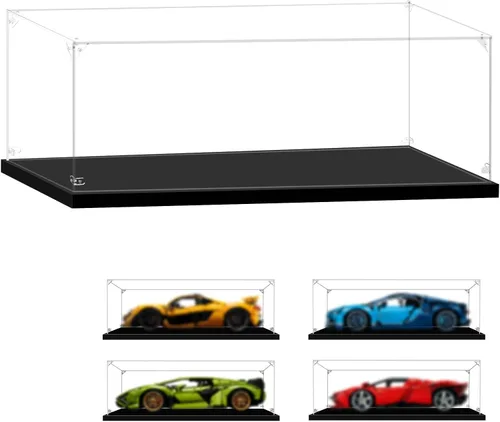 Vitrina para Lego 1:8 Scale Car 42096 42172 42143 42156 42083 42115 42056 42125 76139 76956, 23.62 x 11.81 x 7.87 pulgadas 7.9 in), a prueba de