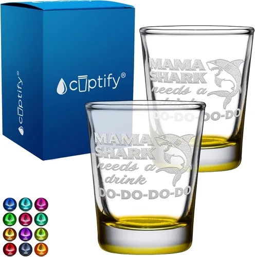 Miniatura 99 de Cuptify Regalos para baby shower, para la nueva mamá, EST 2023, 2 onzas, con fondo negro, juego de 2 vasos grabados para fiesta, regalo