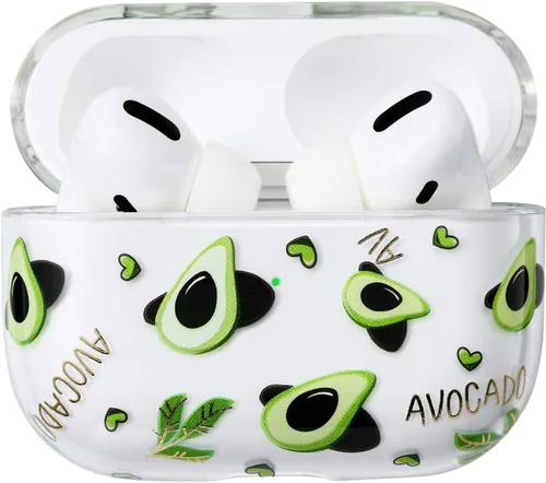 Miniatura 10 de AKABEILA Funda compatible con Apple Airpods Pro para mujer, transparente con diseños, policarbonato duro, a prueba de golpes [LED frontal visible]