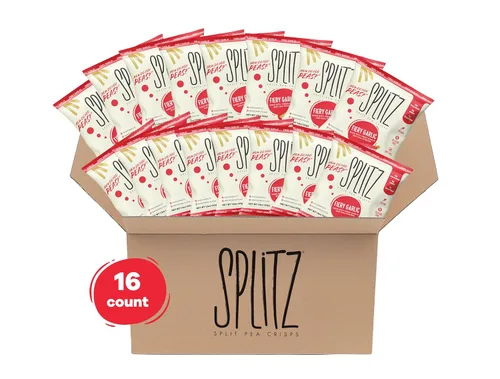 Miniatura 5 de SPLITZ Split Pea Crisps Ajo ardiente (1.5 onzas), 16 unidades a base de plantas, orgánico, sin OMG, vegano, sin gluten, superalimentos, aperitivo