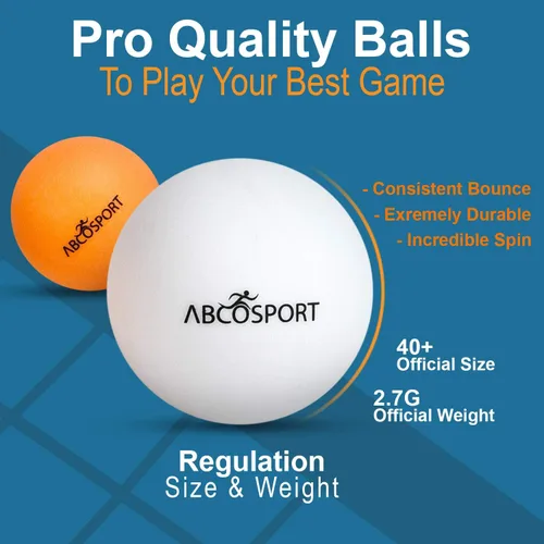 Miniatura 5 de Abco Tech Juego de pelotas y palas de ping pong, Palas de tenis de mesa y pelotas de tenis de mesa, Juegos profesionales y recreativos
