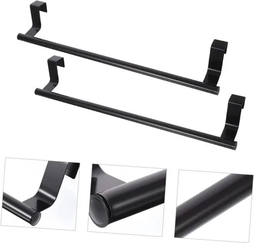 Miniatura 5 de Housoutil 2 toalleros de acero inoxidable montados en la pared multifuncionales para cocina, baño, lavandería, resistente a los arañazos, diseño
