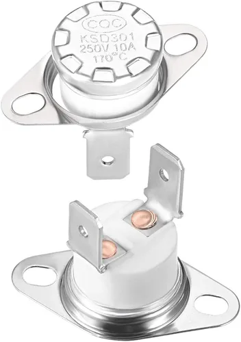 Miniatura 8 de uxcell KSD301 Termostato 266.0 °F/266°F 10A Normalmente Cerrado N.C Ajuste Snap Disc Interruptor de temperatura para microondas, horno, cafetera 2