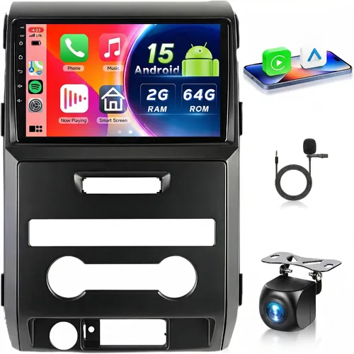 2G+64G Android 13 Radio de coche estéreo para Ford F150 F-150 2009-2012, pantalla táctil de 9 pulgadas estéreo del coche con CarPlay inalámbrico