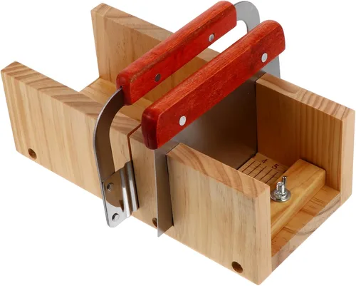 Juego de herramientas de madera para cortar jabón, kit de moldes de corte de madera con cortador ondulado de acero inoxidable