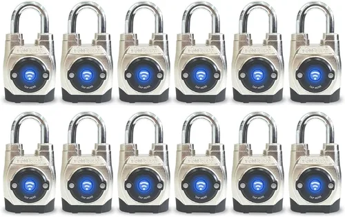 Miniatura 8 de 5th GEN - Candado inteligente para exteriores (paquete de 6, grillete largo) Bluetooth sin llave y bloqueo NFC, seguridad resistente a la intemperie