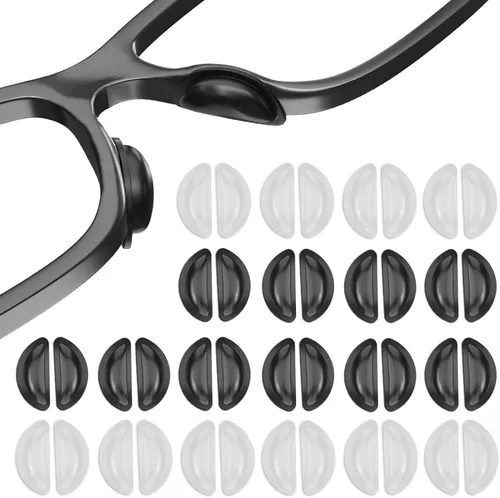 SMARTTOP 20 pares de almohadillas para la nariz para gafas, bolsa de aire, silicona suave, antideslizante, almohadilla adhesiva para la nariz para