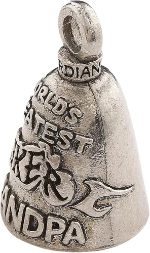 Miniatura 2 de Guardian Bell Good Luck Bell w/Keyring & Black Gift Bag Motorcycle Bell Pewter Good Luck Gift Bike Bell Made in USA El mejor abuelo motero
