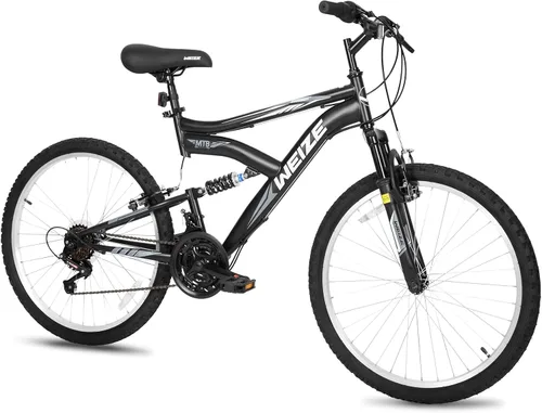 Miniatura 8 de Bicicleta de montaña para niños WEIZE, bicicletas de 20 y 24 pulgadas para niños de 6 a 14 años, para niños y niñas, con suspensión doble completa