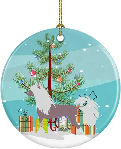 Miniatura 35 de Caroline's Treasures Bulldog inglés «Merry Christmas» adorno de cerámica para árbol de Navidad, decoración colgante para el hogar, Navidad, fiestas