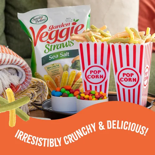 Miniatura 5 de Sensible Portions Garden Veggie Straws, queso cheddar, 5 onzas (paquete de 12)