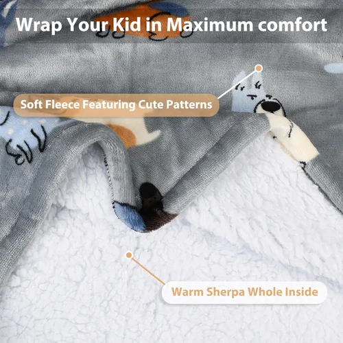 Miniatura 4 de Catalonia Sudadera tipo manta con capucha para niños, sudadera de sherpa extragrande para adolescentes jóvenes, idea de regalo Perro- Niños