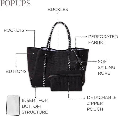 Miniatura 3 de POPUPS XL Personalized Neoprene Tote Bag for Women