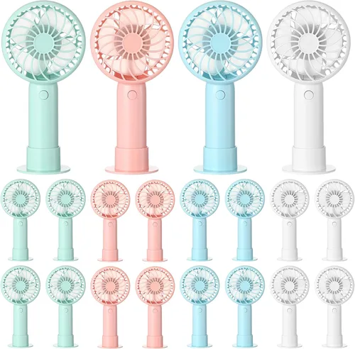 Miniatura 25 de Tujoe Mini ventilador de mano potente de 3 velocidades, ventilador personal pequeño portátil recargable con base USB para mujeres, maquillaje