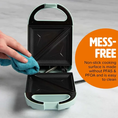 Miniatura 4 de Mini Sandwichera Tasty, Hace Sándwiches, Paninis, Queso a la Parrilla, Postres, Resultados Rápidos, Fácil Limpieza, 600W, Aqua (Paquete de 6)