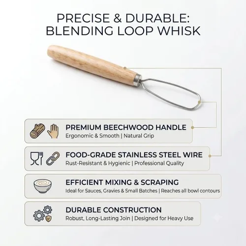 Miniatura 3 de Jar Whisk Stainless Steel with Wooden Handle For Sourdough Starter, Peanut Butter, Almond Butter, Cashew Butter, Protein Shakes, Tahini, Yogurt