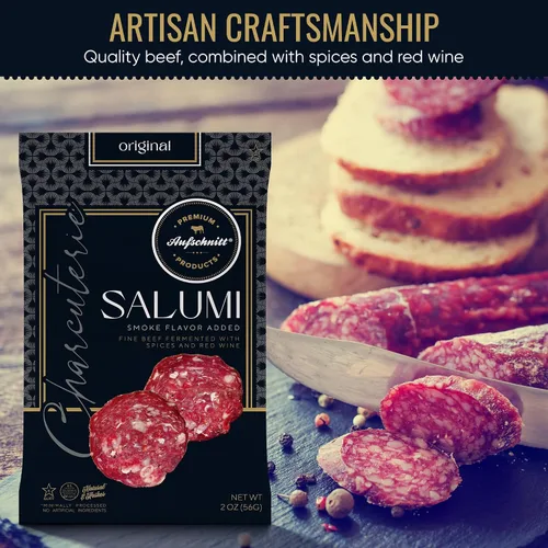 Miniatura 3 de Aufschnitt Meats Kosher Salumi - Salchicha en rodajas, carne de embutidos - Carne fermentada fina - 2 onzas, original, paquete de 12